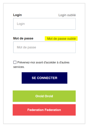 Login oublié