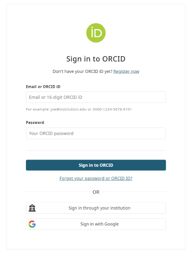 Connexion via ORCID