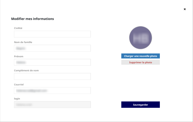 Modification des informations personnelles