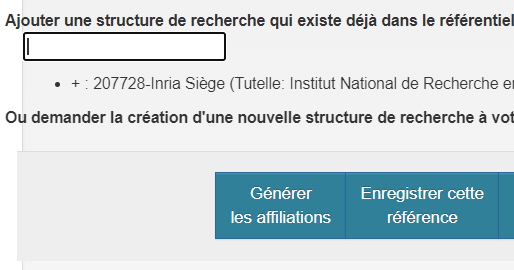 Valider et enregistrer l'affiliation