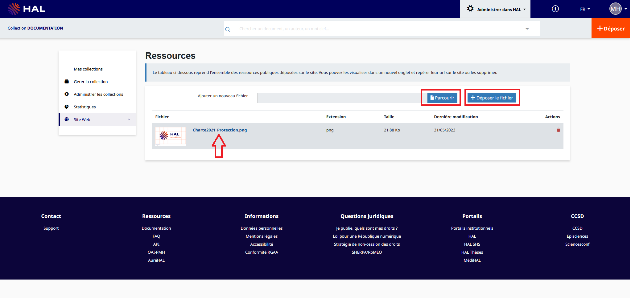 Ressources : Ajout de fichiers